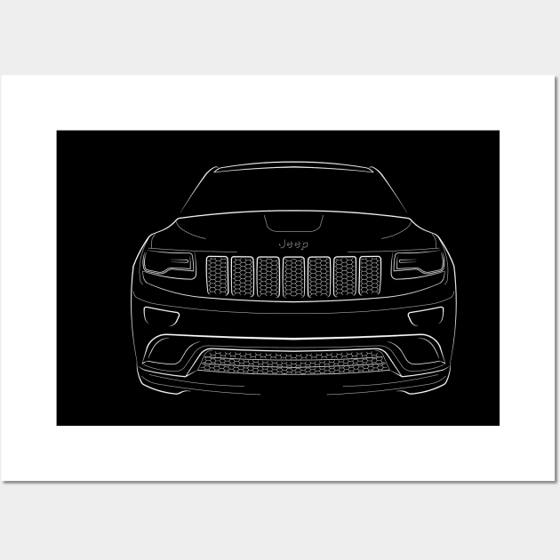 Jeep Cherokee KL - front Stencil, white Wall Art by mal_photography